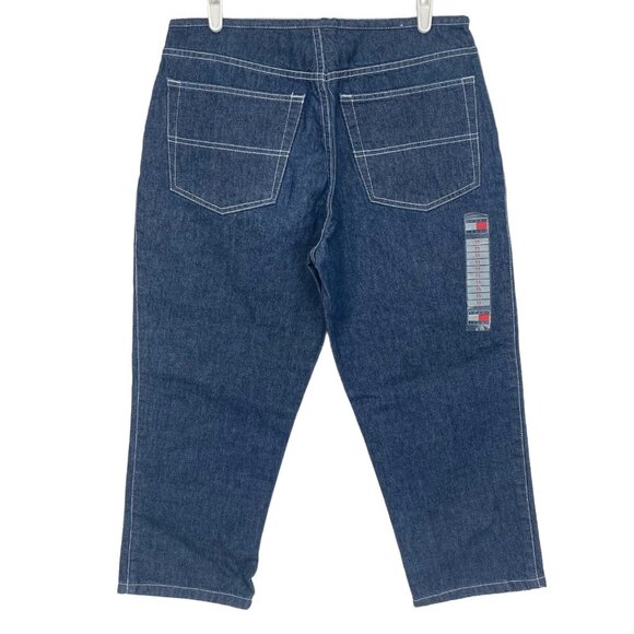 Tommy Hilfiger Women's Blue Denim Capris Jeans Size 11 Mid Rise 100% Cotton NWT - Picture 1 of 12
